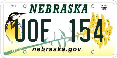 NE license plate UOF154