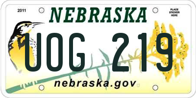 NE license plate UOG219