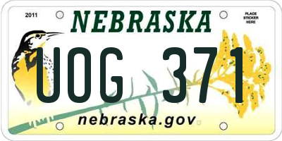 NE license plate UOG371
