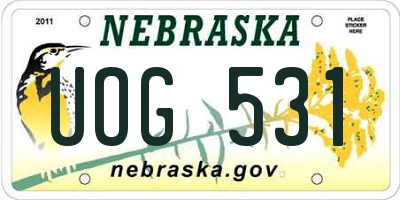 NE license plate UOG531