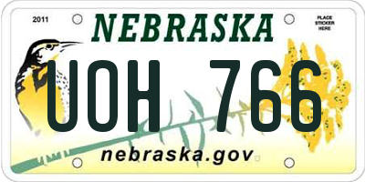 NE license plate UOH766