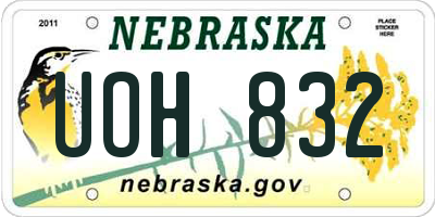 NE license plate UOH832