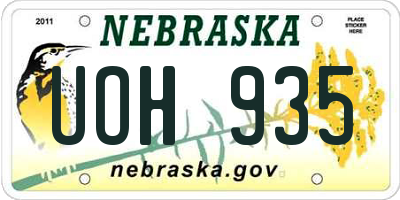 NE license plate UOH935