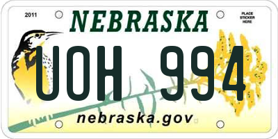 NE license plate UOH994