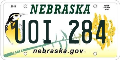 NE license plate UOI284