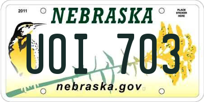 NE license plate UOI703