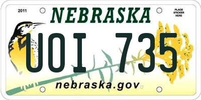 NE license plate UOI735