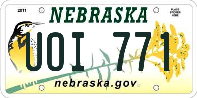 NE license plate UOI771
