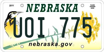NE license plate UOI775