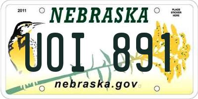 NE license plate UOI891