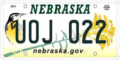 NE license plate UOJ022