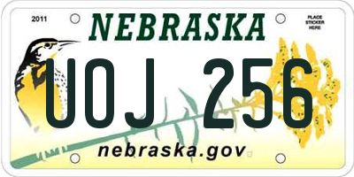 NE license plate UOJ256