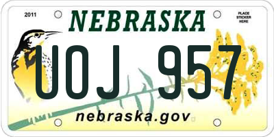 NE license plate UOJ957