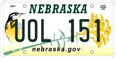 NE license plate UOL151