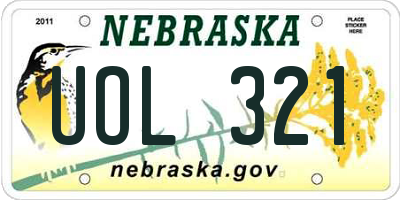 NE license plate UOL321