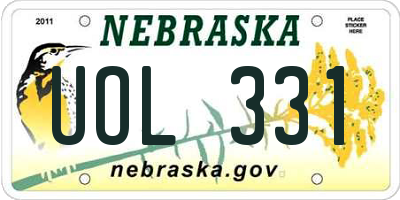 NE license plate UOL331