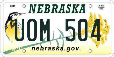 NE license plate UOM504
