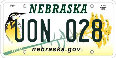 NE license plate UON028