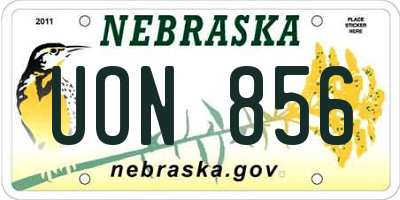 NE license plate UON856
