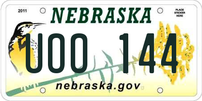 NE license plate UOO144