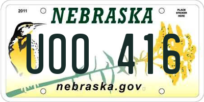 NE license plate UOO416