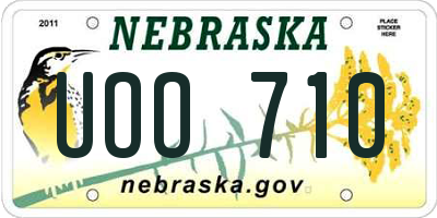 NE license plate UOO710
