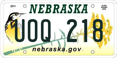 NE license plate UOQ218