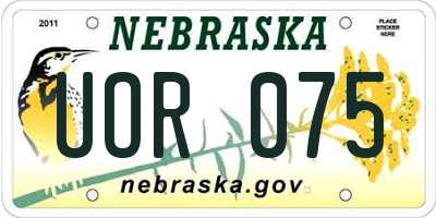 NE license plate UOR075