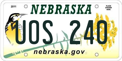 NE license plate UOS240