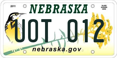 NE license plate UOT012