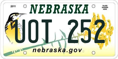 NE license plate UOT252