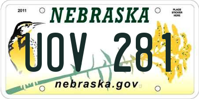 NE license plate UOV281