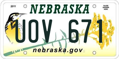 NE license plate UOV671