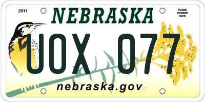 NE license plate UOX077