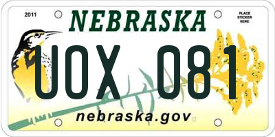 NE license plate UOX081