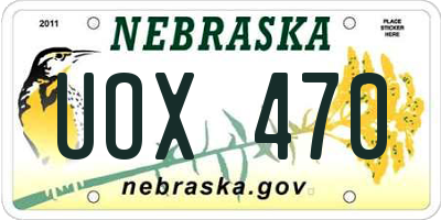 NE license plate UOX470
