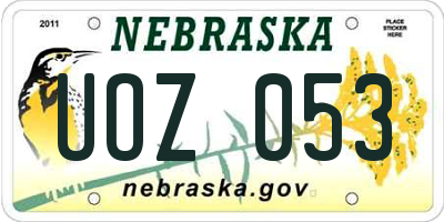 NE license plate UOZ053