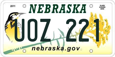 NE license plate UOZ221