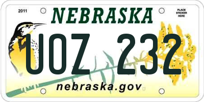 NE license plate UOZ232