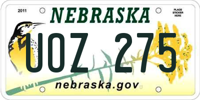 NE license plate UOZ275