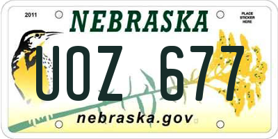 NE license plate UOZ677