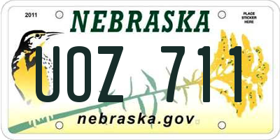 NE license plate UOZ711