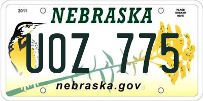 NE license plate UOZ775