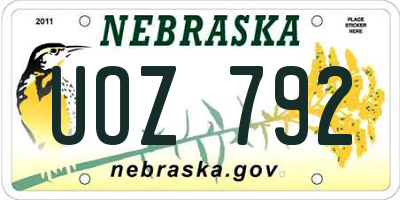 NE license plate UOZ792