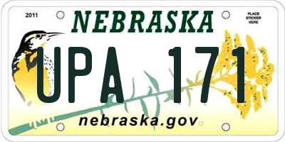 NE license plate UPA171