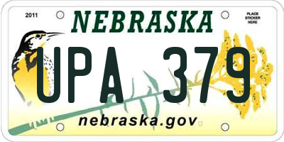 NE license plate UPA379