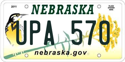 NE license plate UPA570