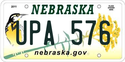 NE license plate UPA576