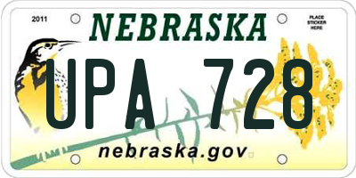 NE license plate UPA728