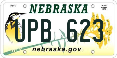 NE license plate UPB623